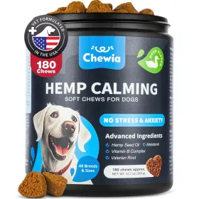 Hemp Calming Chews For Dogs Anxiety Dog Calming Treats With Melatonin Valerian Root Chamomile Extract & Vitamin B Complex Canine Chews For Vet Vi (Option: Chewia)